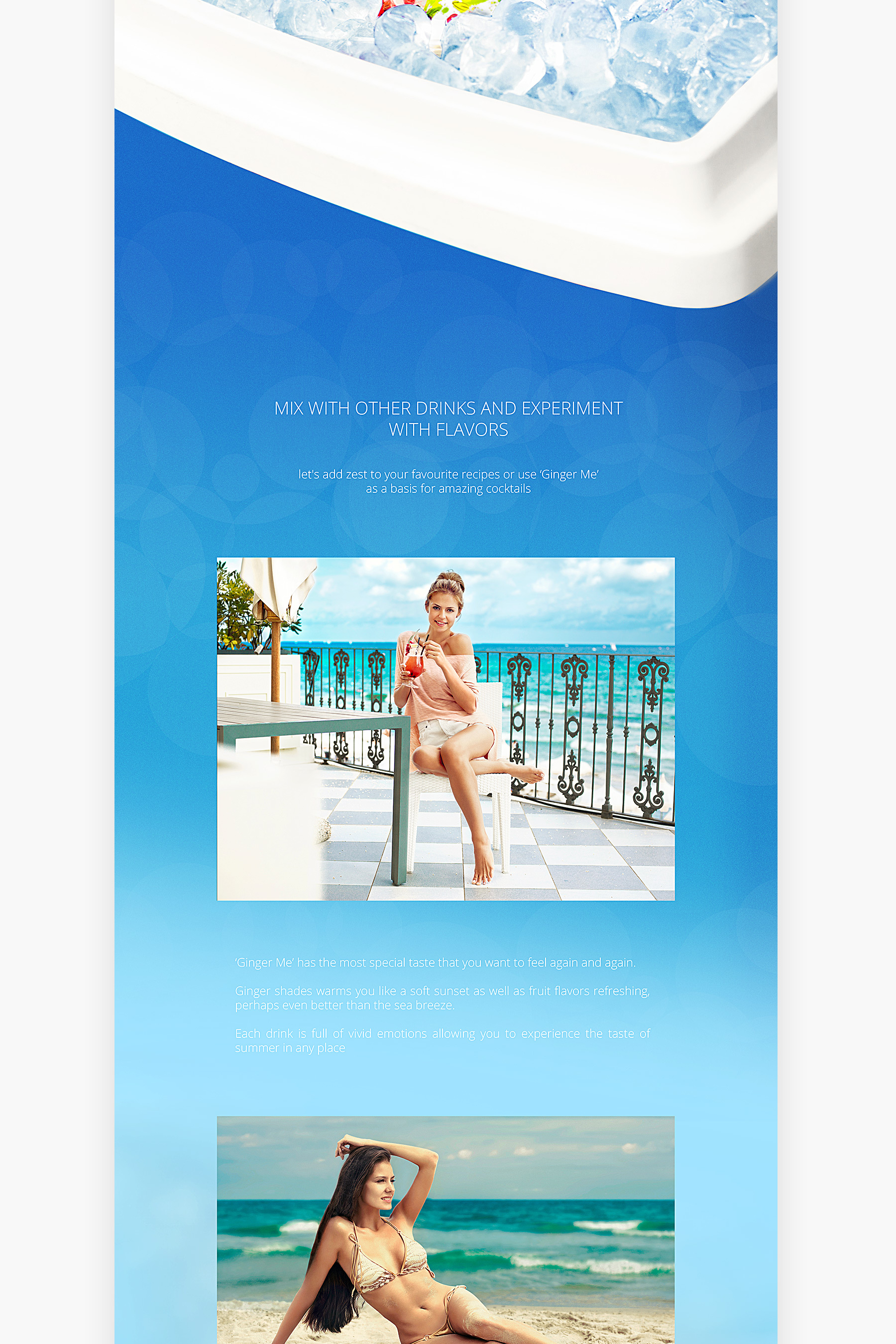 Ginger Me website presentation - Beach story
